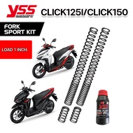 ชุดสปริงโหลดโช๊คหน้า YSS Fork Sport Kit Click125i 2012&gt;/Click150 โหลด1นิ้ว ประกันศูนย์1ปี