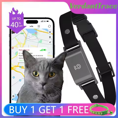 4G Pet GPS Tracker Smart Wearable Collar for Dogs Cats Real-Time GPS Wi-Fi Location Tracking IP67 Wa