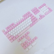 Lily Drooping Ear Rabbit Keycaps MOA Profile DYE-SUB PBT Artistic Form Custom 130 Keys for 60/66/75/