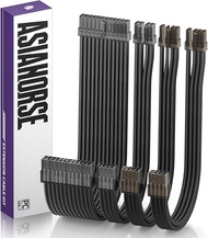 สายถักเพาเวอร์ซัพพลาย คุณภาพสูง ชุด 4 สาย [รับประกัน 1ปี] AsiaHorse 16 AWG PSU Extension Sleeved Cab