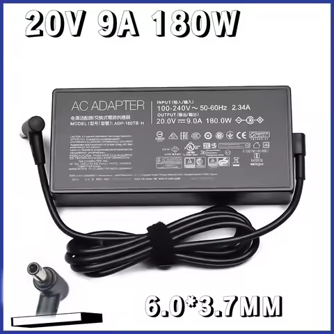 20V 9A 180W 6.0*3.7MM Charger ADP-180TB H Laptop AC Adapter For Asus ROG Zephyrus G14 G15 GA401IV GA