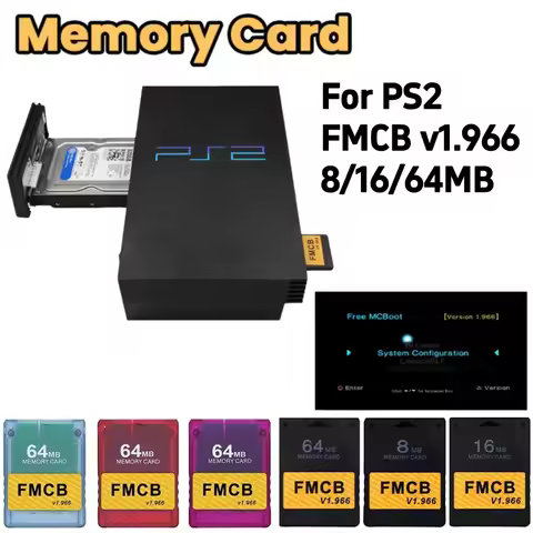 Free McBoot Memory Card for Sony PS2 Game Consoles FMCB Saver 8MB/16MB/64MB for Sony Playstation2 FM
