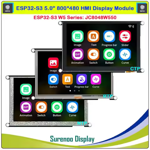 Guition HMI W5 ESP32-S3-N16R8 JC8048W550 5.0 inch IPS 800*480 LCD Display Module Touch Screen WIFI B