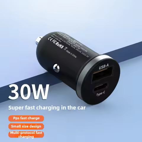 30W 5A QC 4.0 PD 3.0 USB Car Charger Quick Charge4.0 USB Type C Car Fast Charging for IPhone 12 13 H