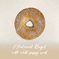 Wholemeal Bagel with White Poppyseed Traditional Bagel Chewy Bagel, NO SUGAR NO OIL, fresh bake