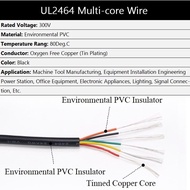 10 Meters UL2464 Sheathed Wire 22AWG Copper Signal Cable 2 3 4 5 Core Soft  Electronic Audio Wire US