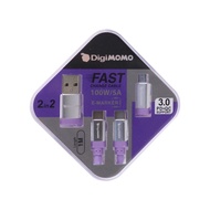 DIGIMOMO - DIGIMOMO 2IN2A/CTOC/MICRO100WPD快充線-紫1M