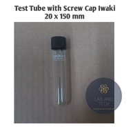 Test Tube with Screw Cap Iwaki ukuran 20x150 mm, volume 28ml
