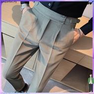 MY Double Side Adjuster Gurkha Pants Cutting Slim Fit Seluar Slack Lelaki Smart Casual High Waisted 