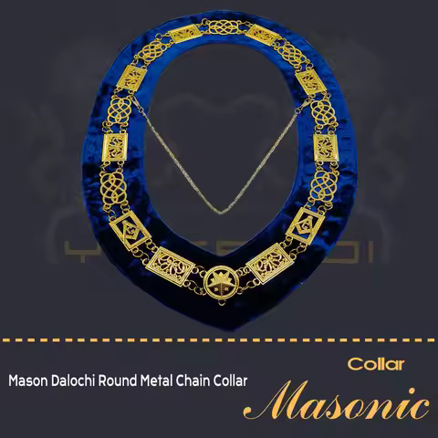 Freemason Billionaire Grand Lodge Metal Chain Collar Gold Freemason Collar Masonic REGALIA - Grand H