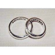 Cincin Ring Perak Silver Tunangan Couple Ukir Nama Asli 925 Pria Laki