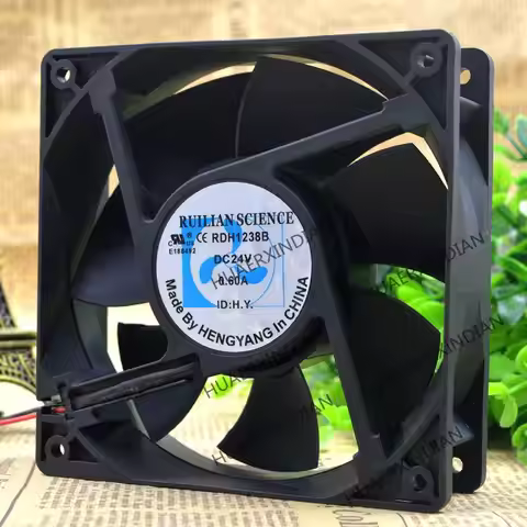 New RDH1238B 24V 0.60A 12CM 12038 2 Cooling Fan Assembly Kit