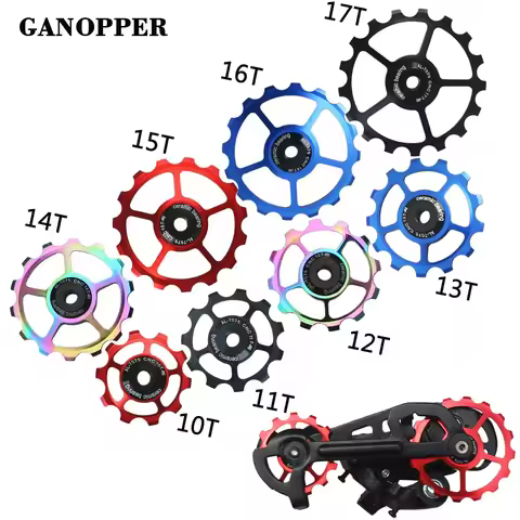 MTB Bicycle Rear Derailleur Jockey Wheel 10T-17T Ceramic Bearing Pulley AL7075 CNC Road Bike Guide R