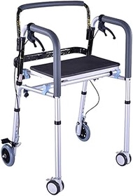 Walkers for seniors Rollator Walker, Walker, Disabled Walking Aid, Crutches, Walker, Fracture Chair Frame Folding 4-wheel Walker Adjusts Lightweight Walker With Seat And Brake For Elderly Disabled Peo