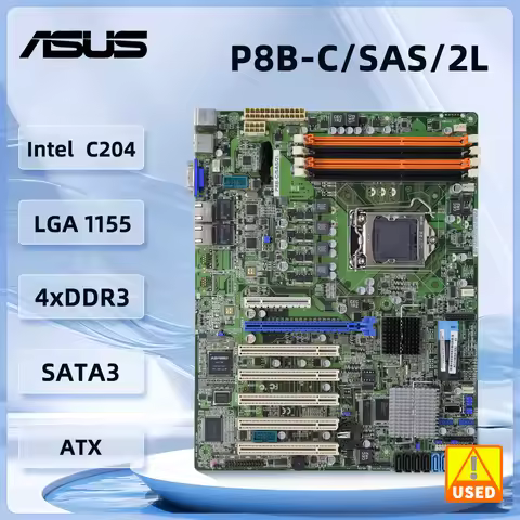 Asus P8B-C/SAS/2L Motherboard LGA 1155 ECC DDR3 32GB Server motherboard support E3-1240 CPU PCI-E×2/