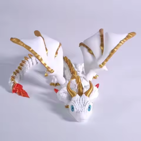 3D Printed Wyvern Dragon with Wings Simulation Model Gift Articulated Dragons Fidget Dragons Desktop