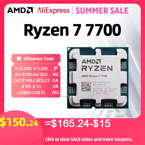AMD Ryzen 7 7700 R7 7700 CPU 8-Core 16-Thread 5.3GHz Unlocked Desktop Processor Socket AM5 Gaming CP