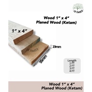 1" x 4" Planed Wood Solid (Yellow Meranti) Grade A [1 - 5 FT] / 1"x4" Kayu Ketam Solid (Meranti Kuni
