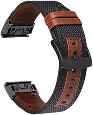 GANYUU Newest 22mm 26mm Leather Strap For Garmin Fenix 7 7X 6 6X Pro 5X 5 Plus 3HR 935 945 Quick Release Smart Watch Strap Nylon Strap