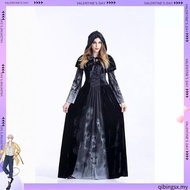 Women's Corpse Bride Costume Halloween Ghost Bride Witch Vampire Black  Dress Scary Halloween Costum