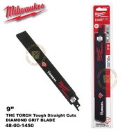 MILWAUKEE 9" SAWZALL DIAMOND GRIT BLADE THE TORCH TOUGH STRAIGHT CUTS (48-00-1450) (1pc/pack)