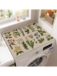 1 件香草印花 Tpr 洗衣機墊適用於洗衣機和烘乾機