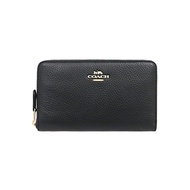 [Coach] Wallet (half wallet) FC4124 C4124 Black Pebbled Leather Medium Zip-up Around Women [Outlet product] [Brand]