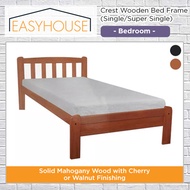 Crest Wooden Bed Frame (Single / Super Single) | Bedroom | 2 Types of Finishing