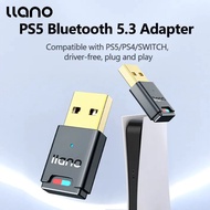 LLANO PS4 5ตัวแปลงบลูทูธตัวรับสัญญาณ USB 3เครื่องส่งสัญญาณบลูทูธสำหรับสวิตช์ /Ns แป้นพิมพ์กันน้ำคอมพิวเตอร์ตั้งโต๊ะพร้อมชุดหูฟังไดรฟ์เสียงภายนอก