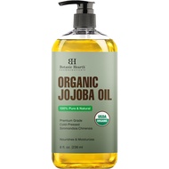 Organic Jojoba Oil -100% Pure Cold Pressed Hexane Free for Skin, Hair, Nails - 8 Fl Oz | 236 ml