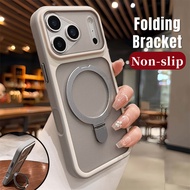 Luxury Invisible Folding Bracket Magnetic Phone Case for IPhone 17 Pro Max 12 13 14 15 16 Pro Max Pl