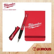[STOCK LIMITED] MILWAUKEE 0.5MM FINE GEL BLACK INK BALL PEN WITH RED CASING / MILWAUKEE A6 NOTEPAD NOTE BOOK