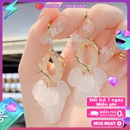 Bông tai xoắn cánh trong suốt xuân hè lấp lánh - khuyên tai dài bong tay nữ đẹp kiểu cá tính bông ta