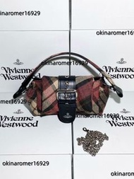Vivienne Westwood西太後紅黑格紋中號腋下包