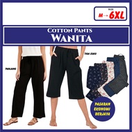PLUS SIZE COTTON PANTS WOMEN / PAKAIAN RUMAH PAJAMAS PANJANG TIGA SUKU 3/4 QUARTER PANTS SLEEPING SE