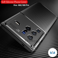 KK Carbon Fiber Case For Vivo X80 X80Pro Phone Casing Shockproof Silicone Casing For X 80 X70 X60 Pr
