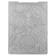 QQ* Clock Key Embossing Folder 3D Uneven Embossing Template for DIY Scrapbooking