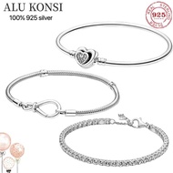 2022 new mother's day fit Original pan Bracelet for Women Real 100% 925 Sterling Silver Snake Chain Bangle Charms DIY Jewelry