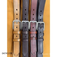 F First Layer Cowhide Vegetable Tanned Leather Belt J047#3. 5 Wide Pin Buckle Retro Bark Leather Fir