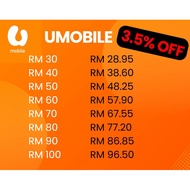 Umobile top up (3.5% off) prepaid/postpaid