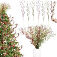 17 Inch Christmas Glitter Curly Branches Sticks Stems Decorative Vase Filler Branches Artificial Cur