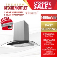 Firenzzi 1490 m³/hr Island Cooker Hood FCH-9017 AC | Heat Auto Clean | Touch Control