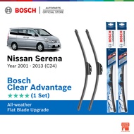 Bosch Clear Advantage U Hook Wiper Set for Nissan Serena C24 (BCA26"/BCA14")