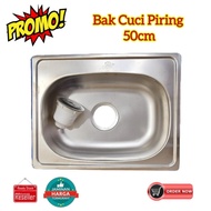 Bak Cuci Piring BCP Kitchen Sink 50cm 1 Lubang Wastafel Stainless