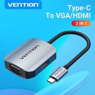 Vention USB C to HDMI VGA Converter USB 3.0 2 in 1 4K 1080P Type C Phone to TV Adapter for Monitor Projector Macbook