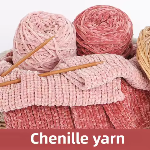 240g/pcs Chunky Chenille Yarn for Hand Knitting Shoes Hats Pillowcases Scarf Plain Crochet Glossy Pu