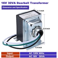 Doorbell Transformer 16V 30VA AC Power Supply Thermostat Power Adapter Hardwired Door Chime Transfor