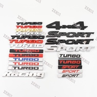 ZR For 3D Car Sticker Metal Front & Rear Sign 4X4 RACING TURBO SPORT Logo Emblem Decal Replacement S