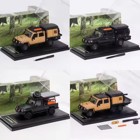 AM 1:64 Land Cruiser LC79 J70 Pickup Truck Alloy Car Model Static Collection Decorated Holiday Gifts