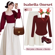 Oneset One set 3in1 christmas suit women's new year crop blouse stella joda skirt a line flowie fall